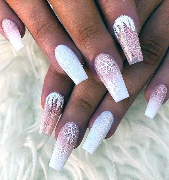 Linen White Ombre Nails Women