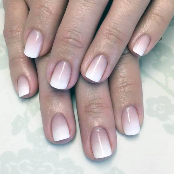 Lovely White Ombre Nails Women