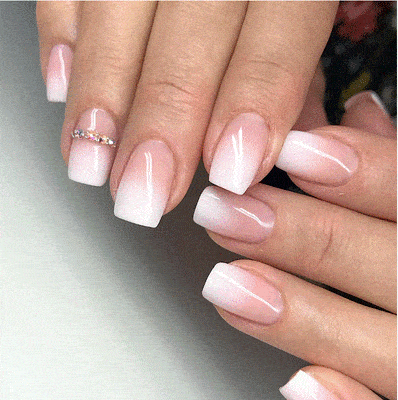 Alabaster White Ombre Nails Women