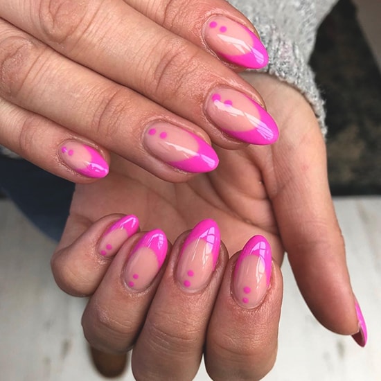 minimal pink spots spring nail art trend