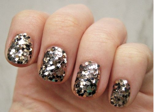 fully sequinned nail art