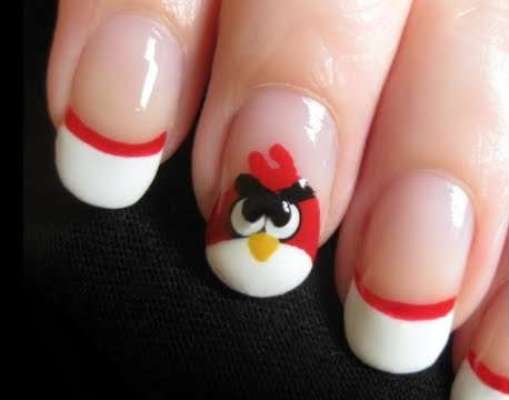 angry bird nail art