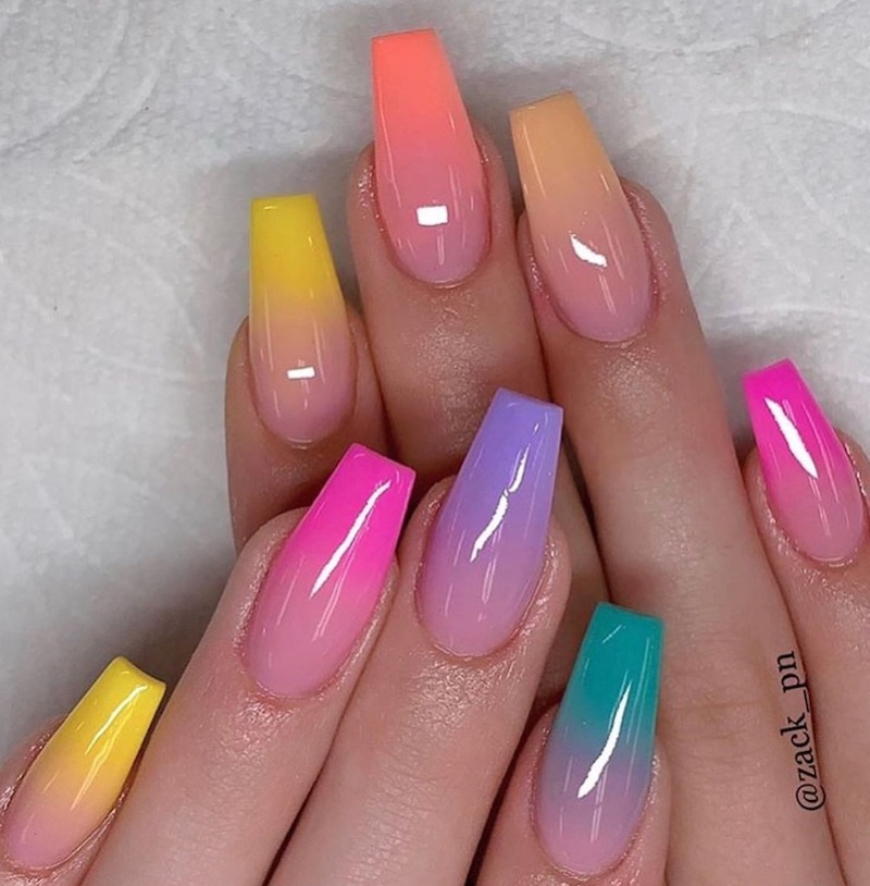 rainbow gradient nail polish