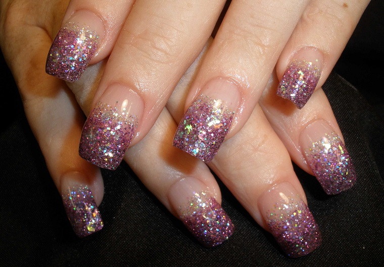 nail art gel-glitter-viola