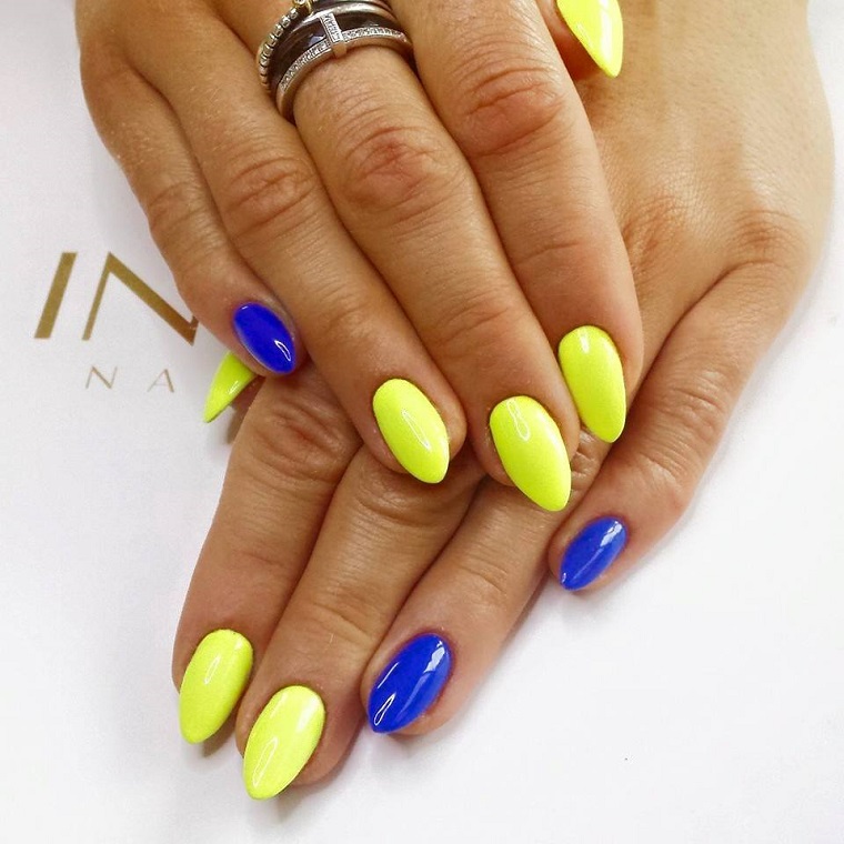 nail art gel-yellow-blue