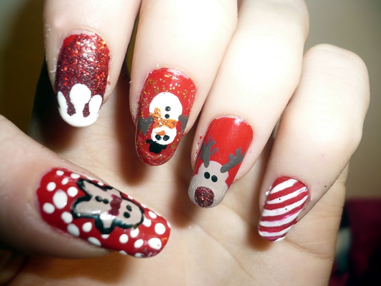 Christmas nails-one-different-another