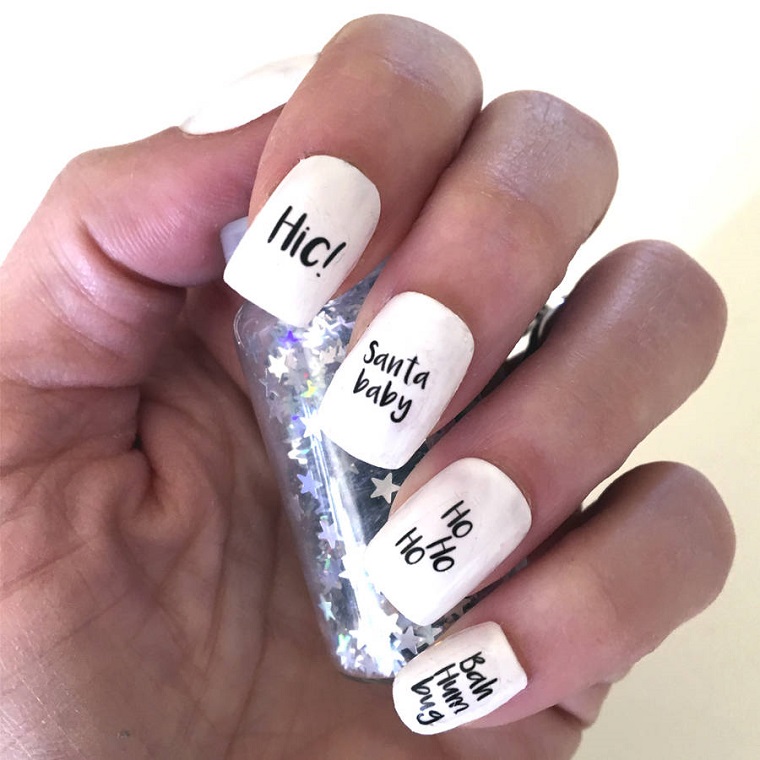 matt-white-christmas-nails-decorations