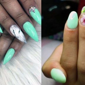 Top 34  Best Mint Nails For Women – Cool Green Design Ideas