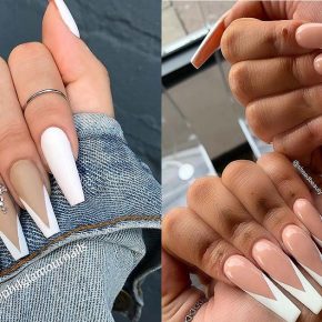 131 Elegant French Tip Coffin Nails You Need to See