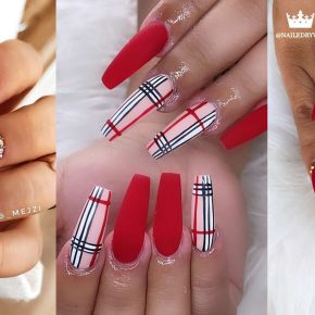 74 Beautiful Ways to Rock Red Coffin Nails