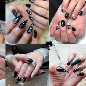 132 Best Black And Silver Nails For Women