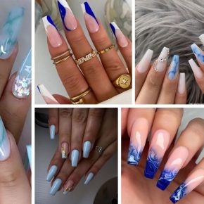Top 97 Best Clear Blue Nails For Women – Transparent Fingernail Design Ideas