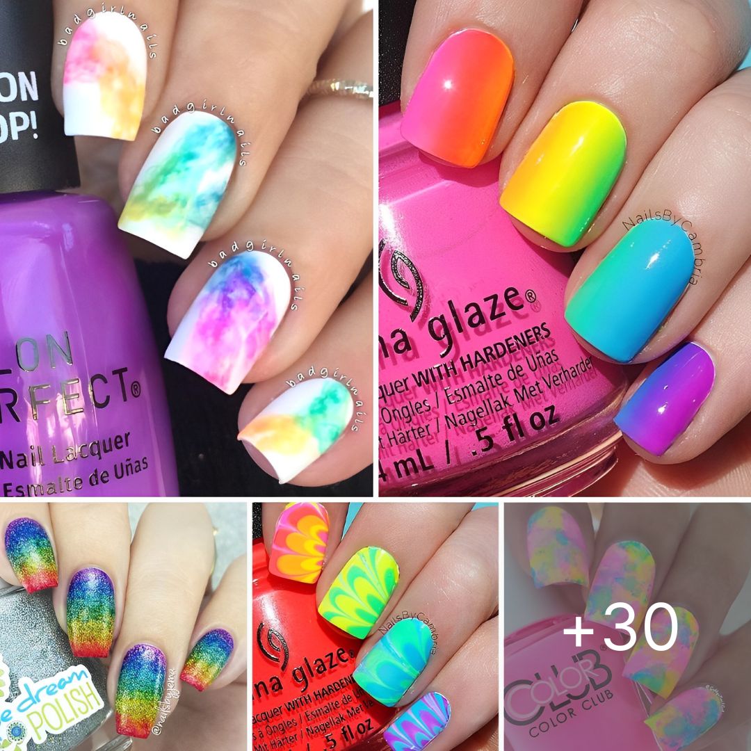30+ Rainbow Nail Art Ideas